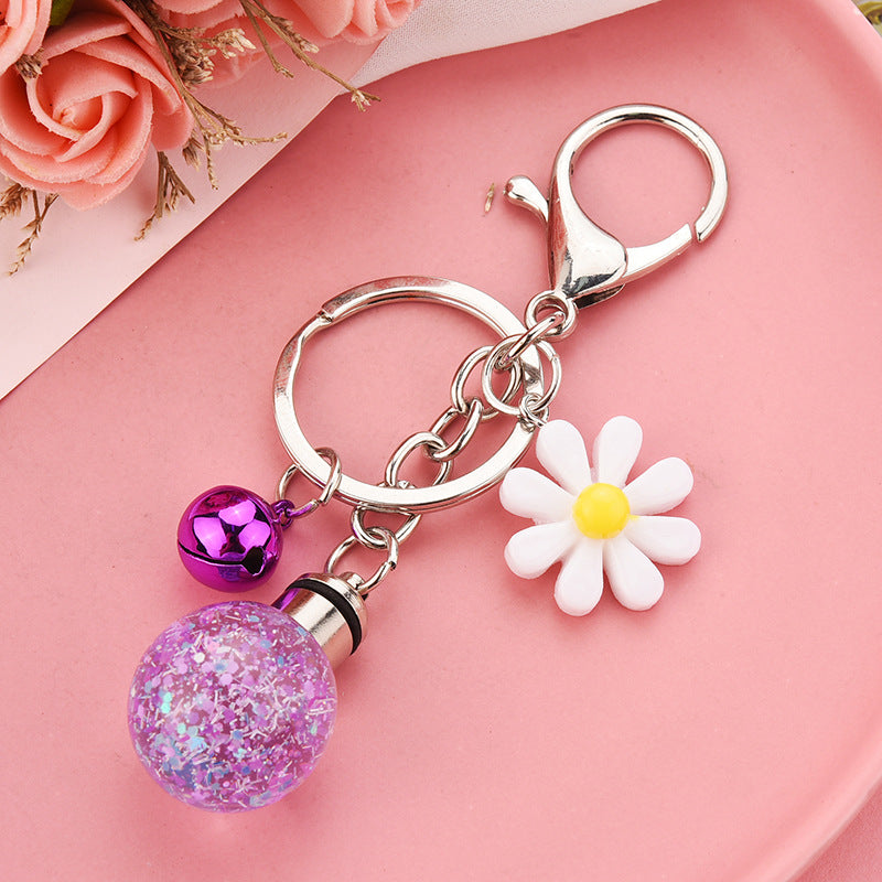 Wholesale of Mini Glowing Balls with Automatic Transformation of Light Crystals Glass Keychain